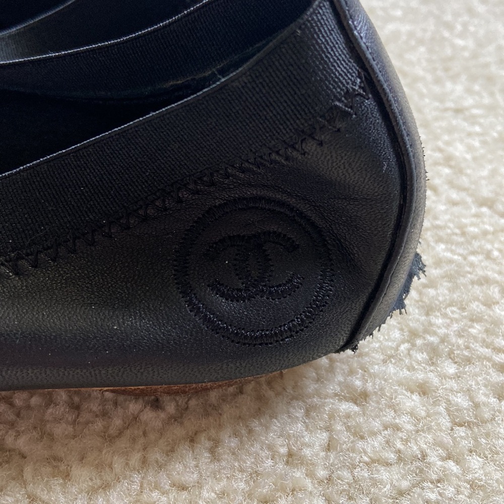 CHANEL - black flats - size 40 US10 - Picture 5 of 10